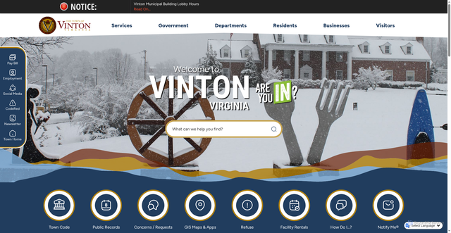 Security scan screenshot of https://vintonva.gov/