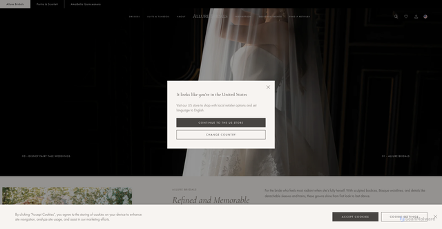 Security scan screenshot of https://allurebridals.com/