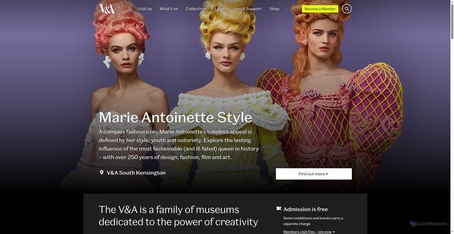 Security scan screenshot of https://www.vam.ac.uk/
