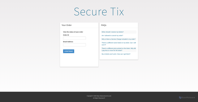Security scan screenshot of https://secure-tix.com
