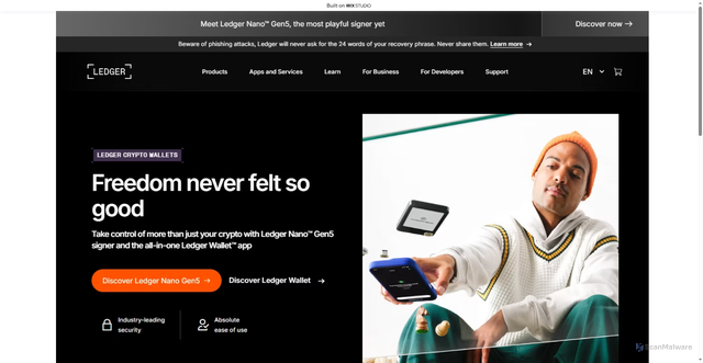 Security scan screenshot of https://desktop-ledgarlive.wixstudio.com/en-us