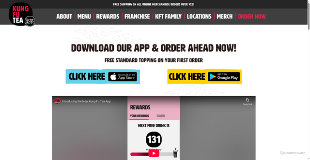 Security scan screenshot of https://www.kungfutea.com/app/?srsltid=AfmBOooe3M31cgyCspz6YyONGQqvMuevBbc9ELLQxZ-snKsIbZbqDeKn