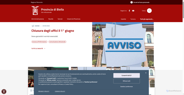 Security scan screenshot of https://www.provincia.biella.it