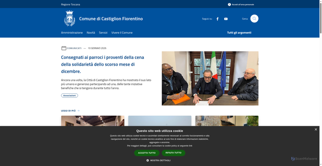 Security scan screenshot of https://www.comune.castiglionfiorentino.ar.it/it