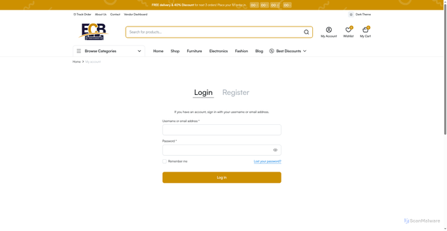 Security scan screenshot of https://elcredobusiness.com/my-account-2/