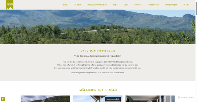 Security scan screenshot of https://funasdalenfastighet.se/