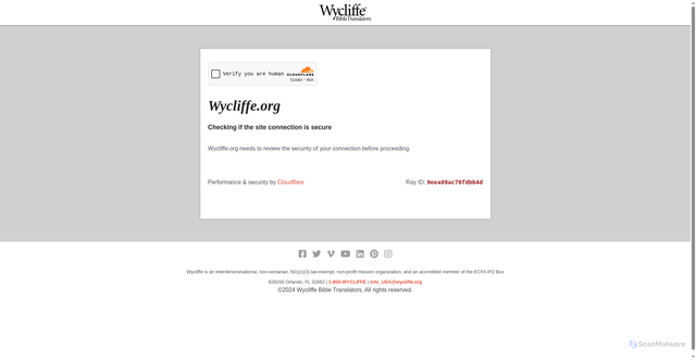 Security scan screenshot of https://www.wycliffe.org/
