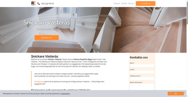 Security scan screenshot of https://snickare-vasteras.se