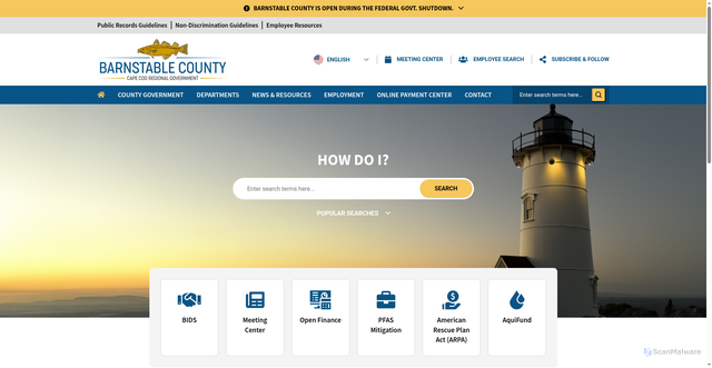 Security scan screenshot of https://www.capecod.gov/