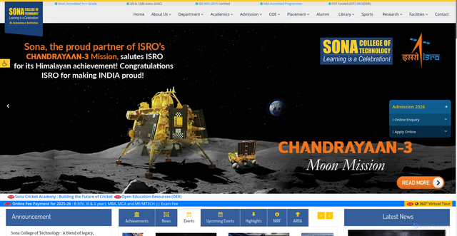Security scan screenshot of https://www.sonatech.ac.in