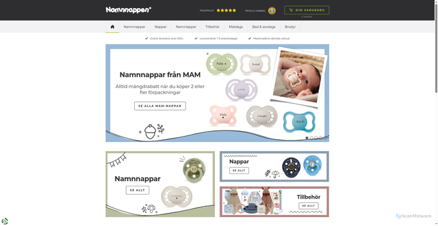 Security scan screenshot of https://namnnappen.se