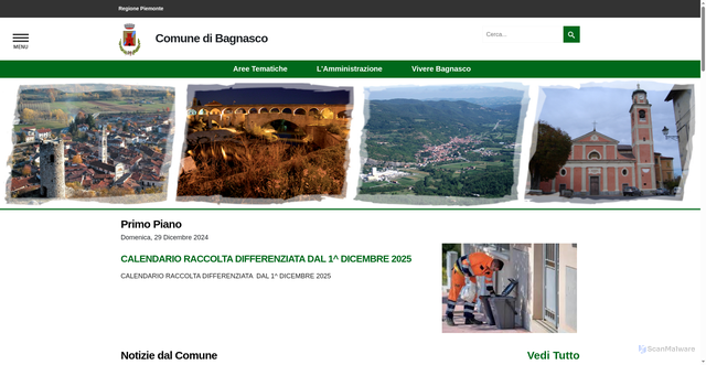 Security scan screenshot of https://www.comune.bagnasco.cn.it/