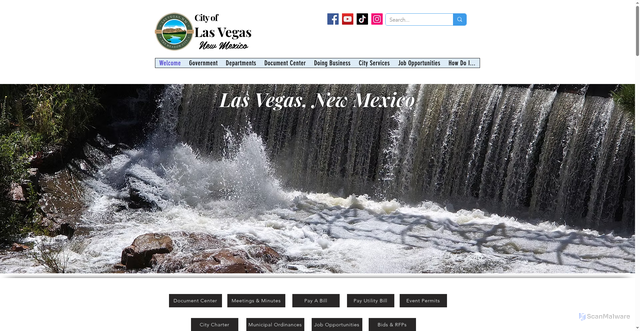 Security scan screenshot of https://www.lasvegasnm.gov/