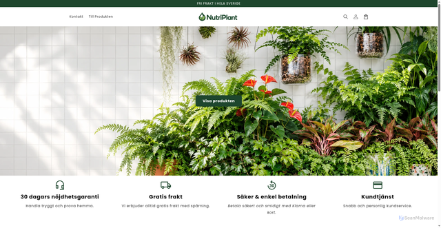 Security scan screenshot of https://nutriplant.se