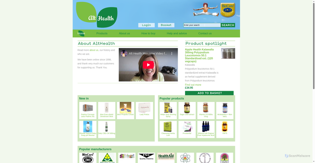 Security scan screenshot of https://www.althealth.co.uk