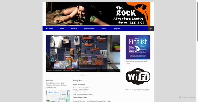 Security scan screenshot of https://rockadventures.com.au