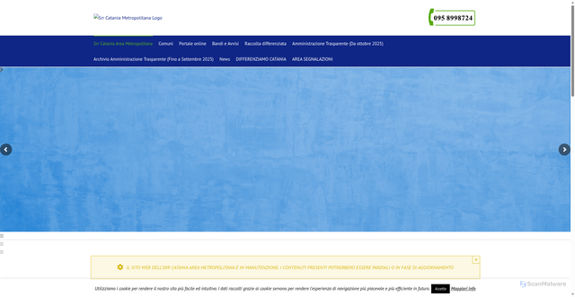 Security scan screenshot of https://www.srrcataniametropolitana.it
