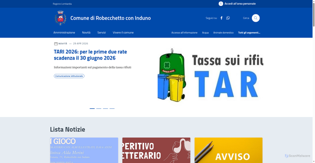 Security scan screenshot of https://www.comune.robecchetto-con-induno.mi.it