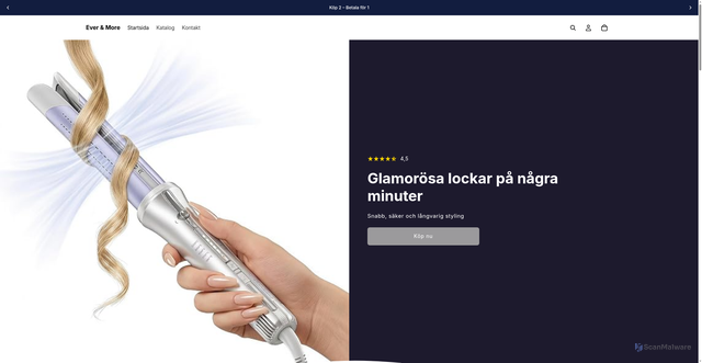 Security scan screenshot of https://everandmore.se