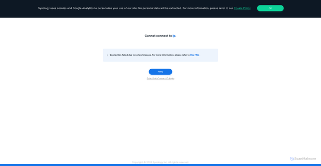 Security scan screenshot of https://lp.cs.quickconnect.to