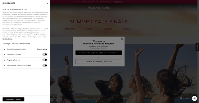 Security scan screenshot of https://www.michaelkors.co.uk