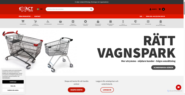 Security scan screenshot of https://exactibutik.se