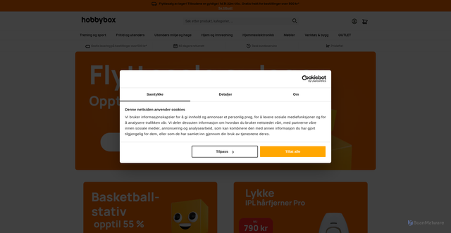 Security scan screenshot of https://hobbybox.no