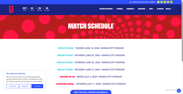 Security scan screenshot of https://kansascityfwc26.com/matches/