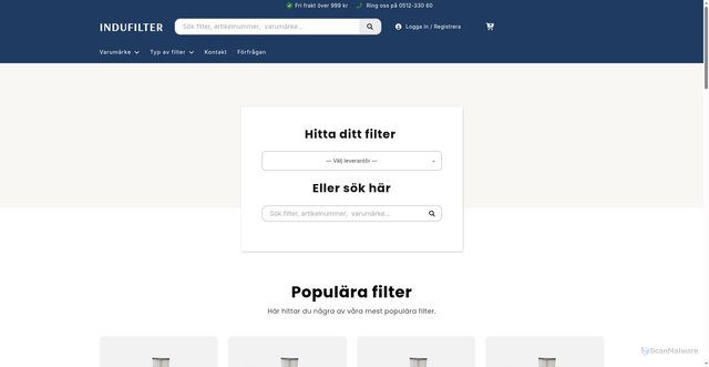 Security scan screenshot of https://indufilter.se