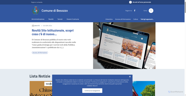Security scan screenshot of https://www.comune.besozzo.va.it/