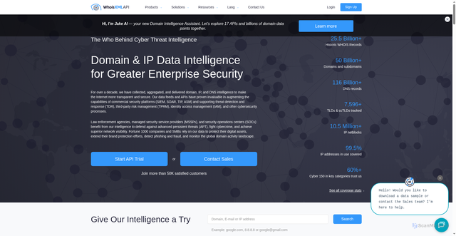 Security scan screenshot of https://main.whoisxmlapi.com/