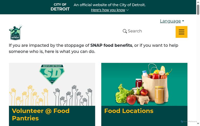 Security scan screenshot of https://detroitmi.gov/