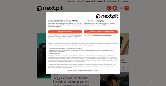 Security scan screenshot of https://www.nextpit.fr
