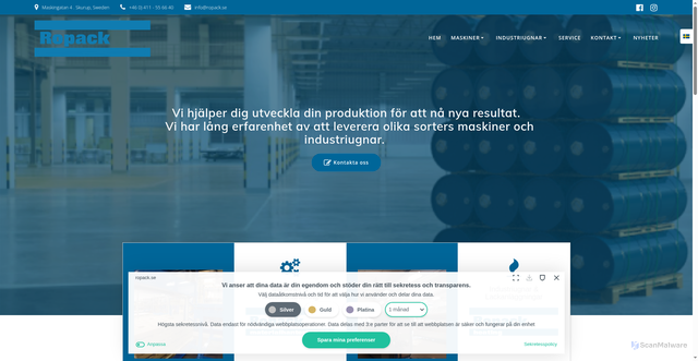 Security scan screenshot of https://ropack.se