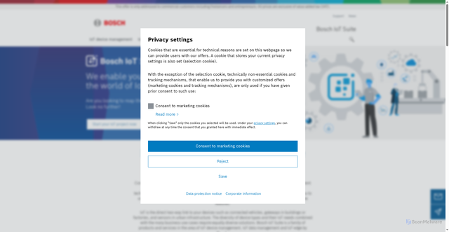 Security scan screenshot of https://bosch-iot-suite.com