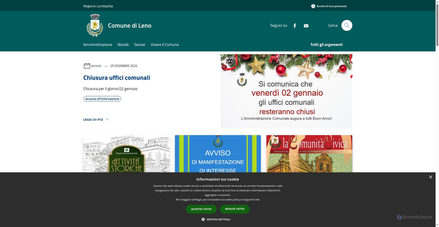 Security scan screenshot of https://www.comune.leno.bs.it/it