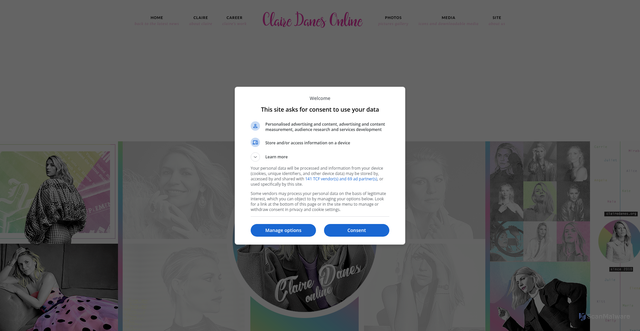 Security scan screenshot of https://clairedanes.org/claire/biography/