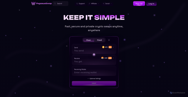 Security scan screenshot of https://pegasussaap.com/