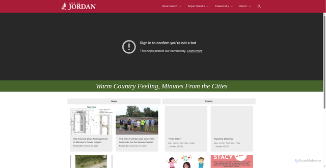 Security scan screenshot of https://jordanmn.gov/