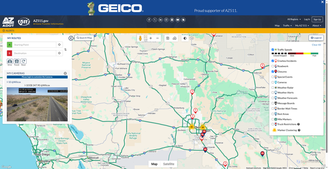 Security scan screenshot of https://az511.gov/