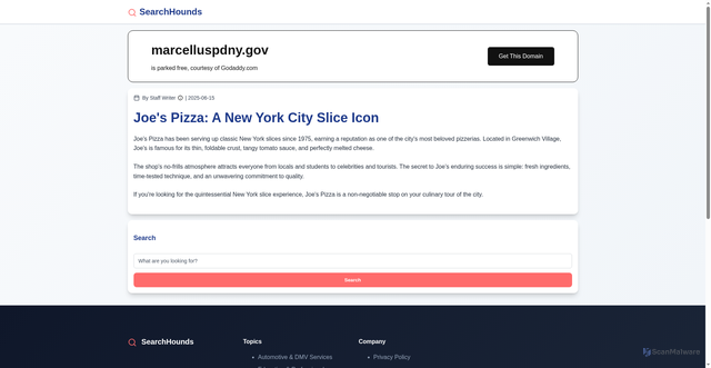 Security scan screenshot of https://marcelluspdny.gov/