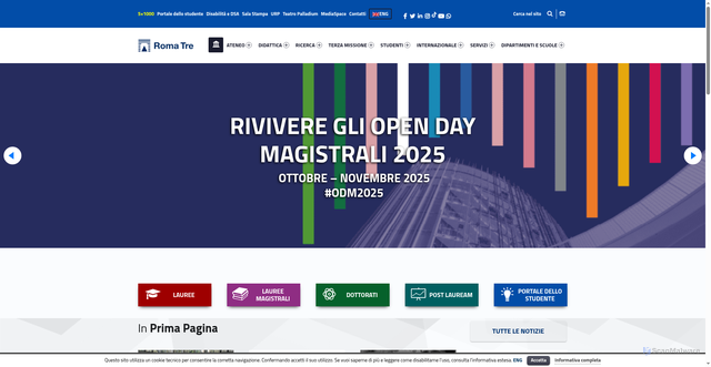 Security scan screenshot of https://www.uniroma3.it/