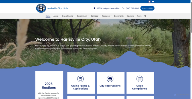 Security scan screenshot of https://harrisvillecity.gov/