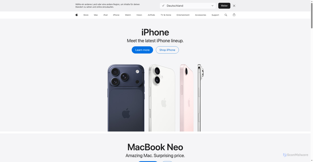 Security scan screenshot of https://www.apple.com