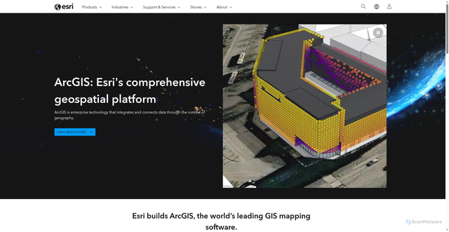 Security scan screenshot of https://assets.esri.com