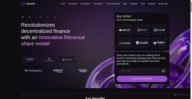 Security scan screenshot of https://qudefi-ia.pages.dev/
