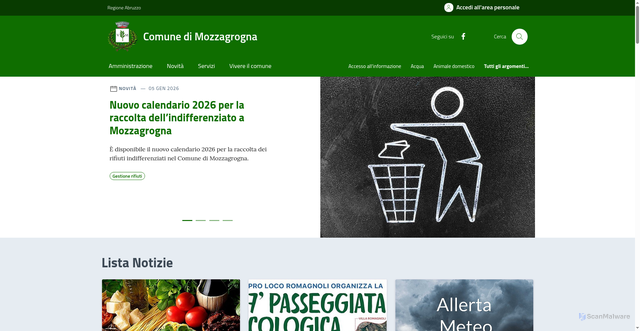 Security scan screenshot of https://www.comunemozzagrogna.it