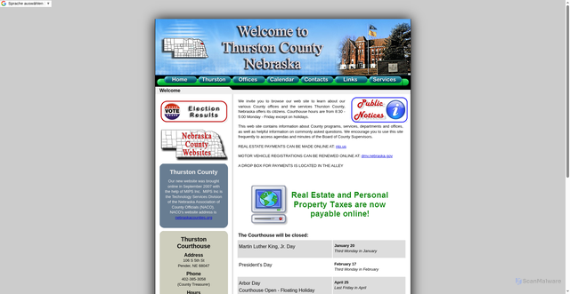 Security scan screenshot of https://thurstoncountyne.gov/