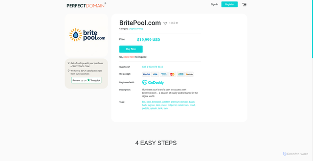 Security scan screenshot of https://px.britepool.com