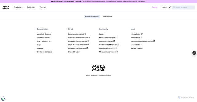 Security scan screenshot of https://metamask-docs-git-dependabot-npmandya-95394d-consensys-ddffed67.vercel.app/developer-tools/faucet/